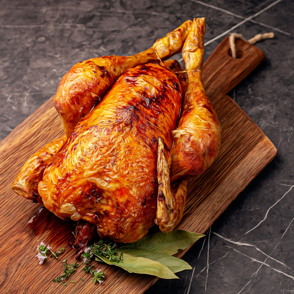 Un poulet rôti entier
