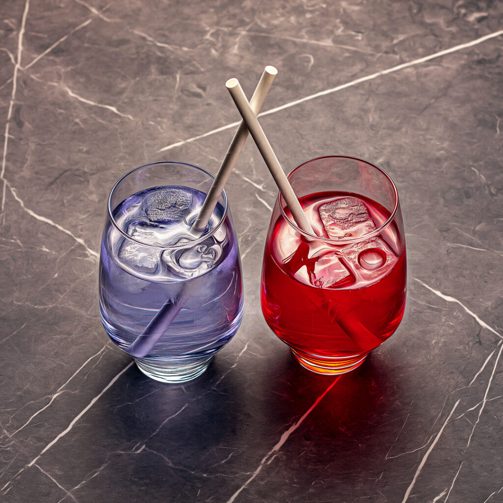 deux boissons de sirop à l'eau